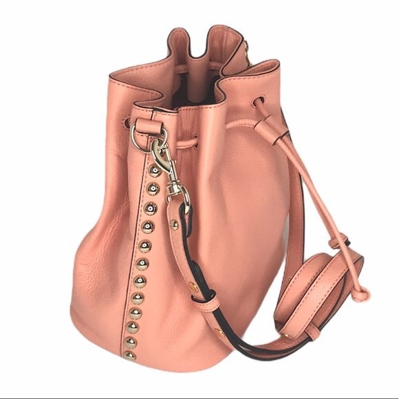 Rebecca Minkoff Leather Bucket Bag Apricot Peach Pink - Picture 4 of 11